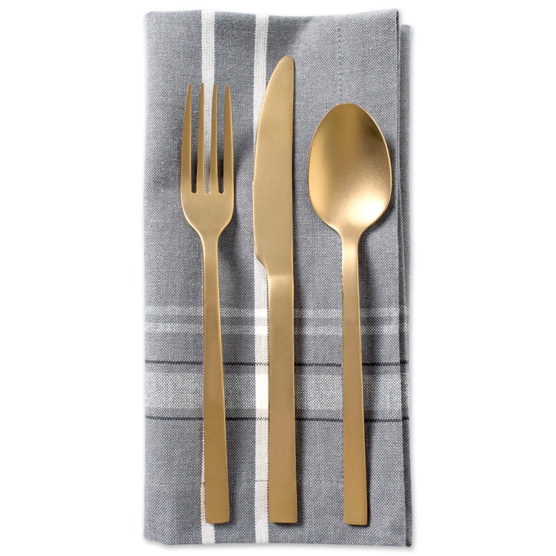 DII French Stripe Tabletop Collection Farmhouse Style Dining Table Linen Napkin Set, 20x20, Gray Chambray, 6 Piece - Image 3